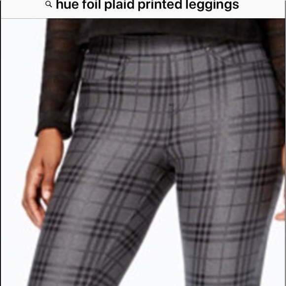 Hue Metallic size small plaid leggings in NWT - Picture 5 of 8